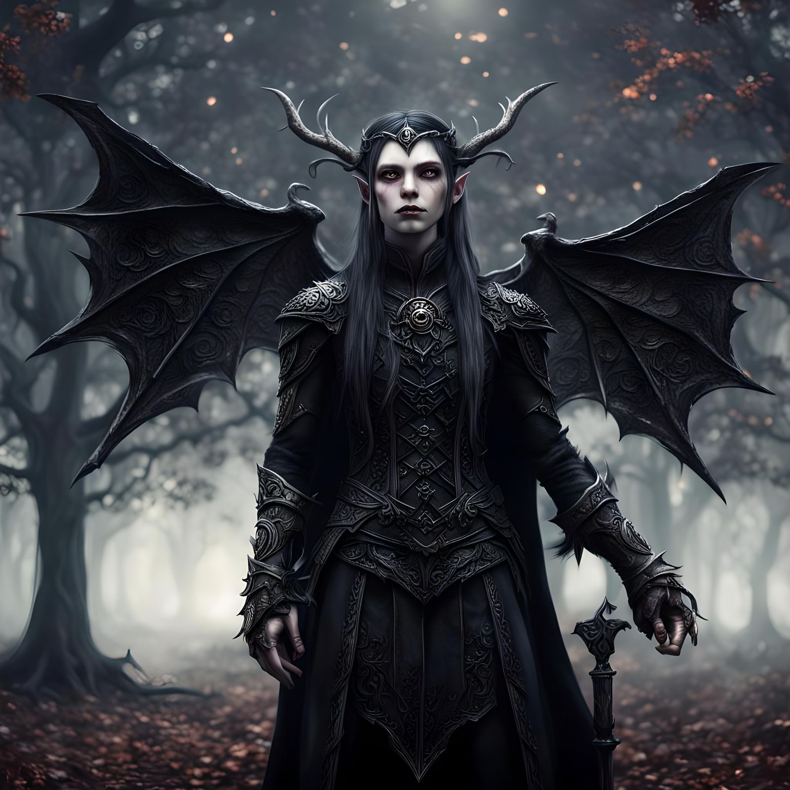 Hyperrealistic Goth Elf with Intricate Details