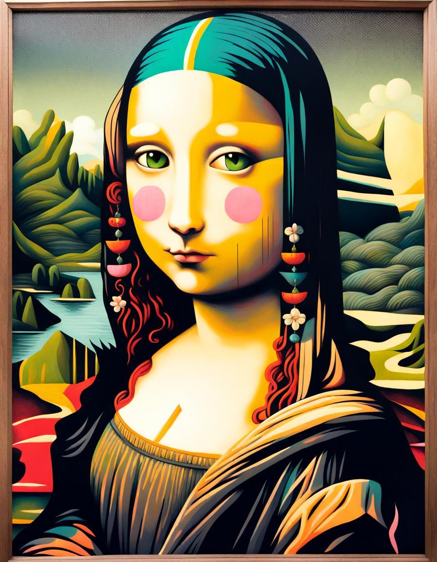 Mona Lisa in Manga Style