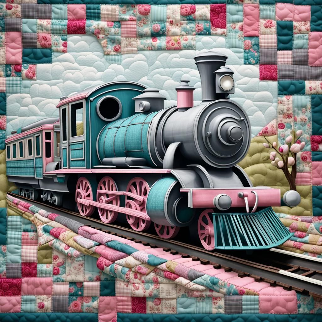 Patchwork Train in Fabric Style