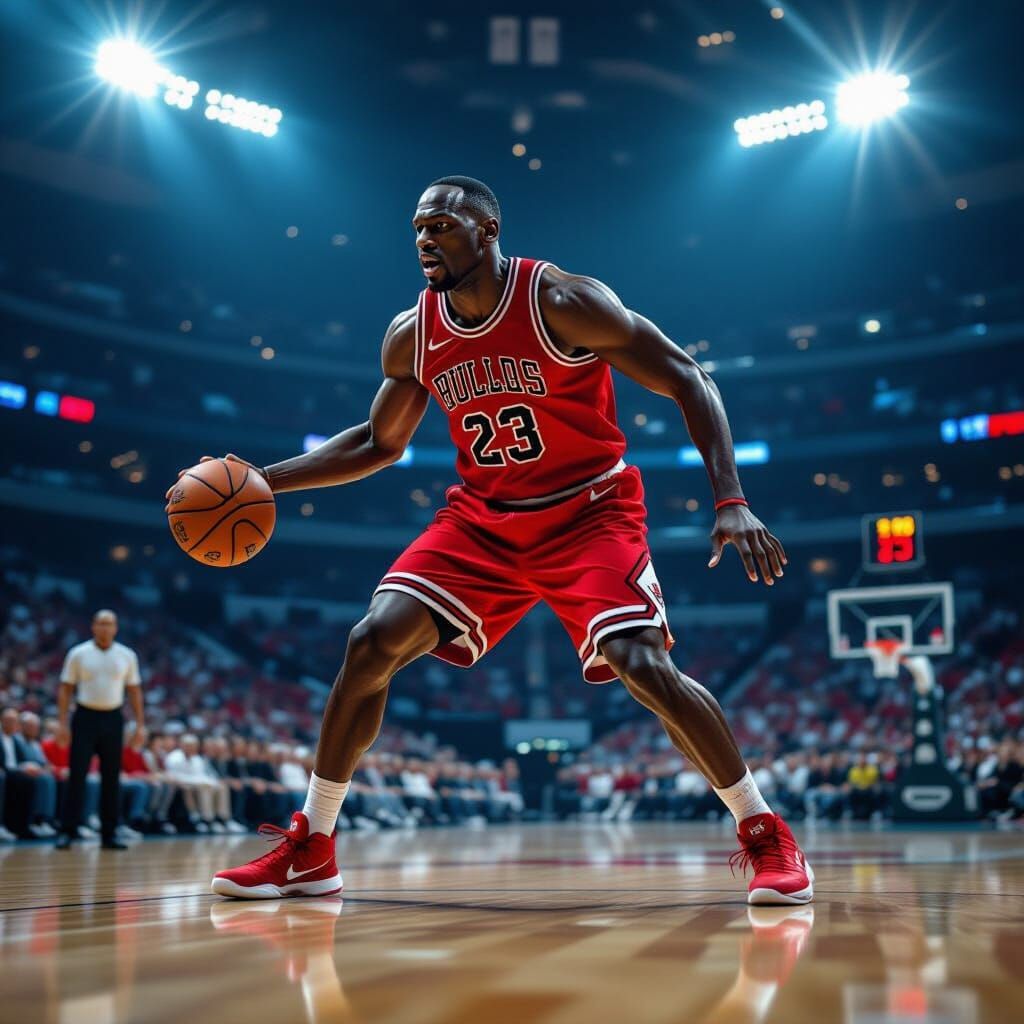 Michael Jordan Dominates Basketball in Hyperrealistic Chicag...