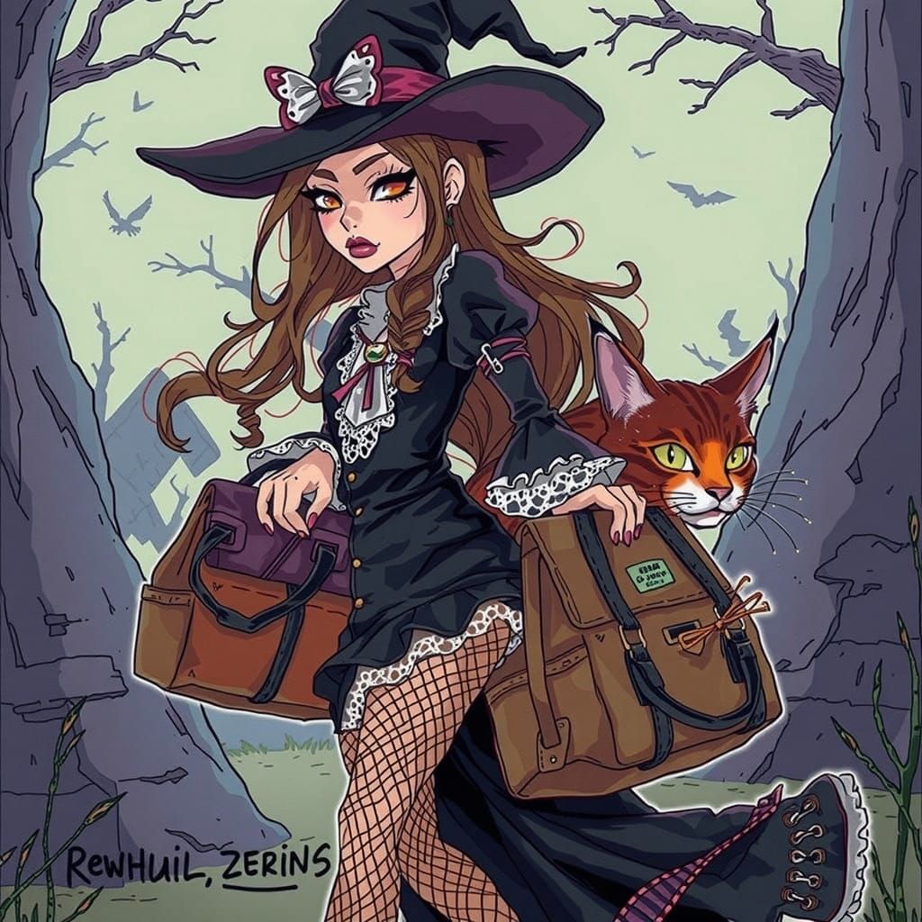 Enchanted Witch and Faithful Feline Navigate Moving Day