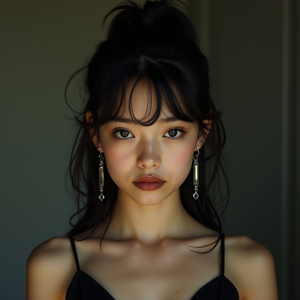 Cinematic Portrait of a Girl with Dark Hair
