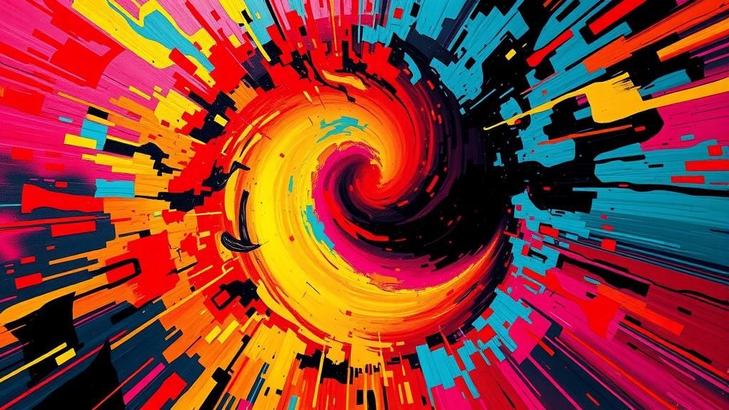 Vibrant Vortex of Emotional Energy in Abstract Style