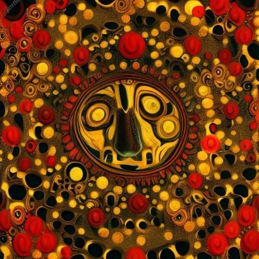 Psychedelic Landscape in Expressionist Abstract Modern Art