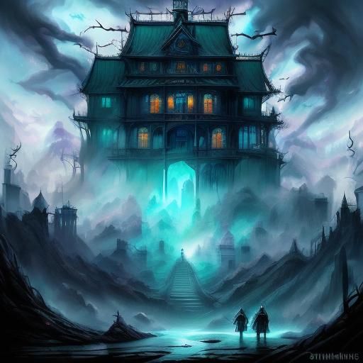 Ethereal Terror Creature in Neon Mists