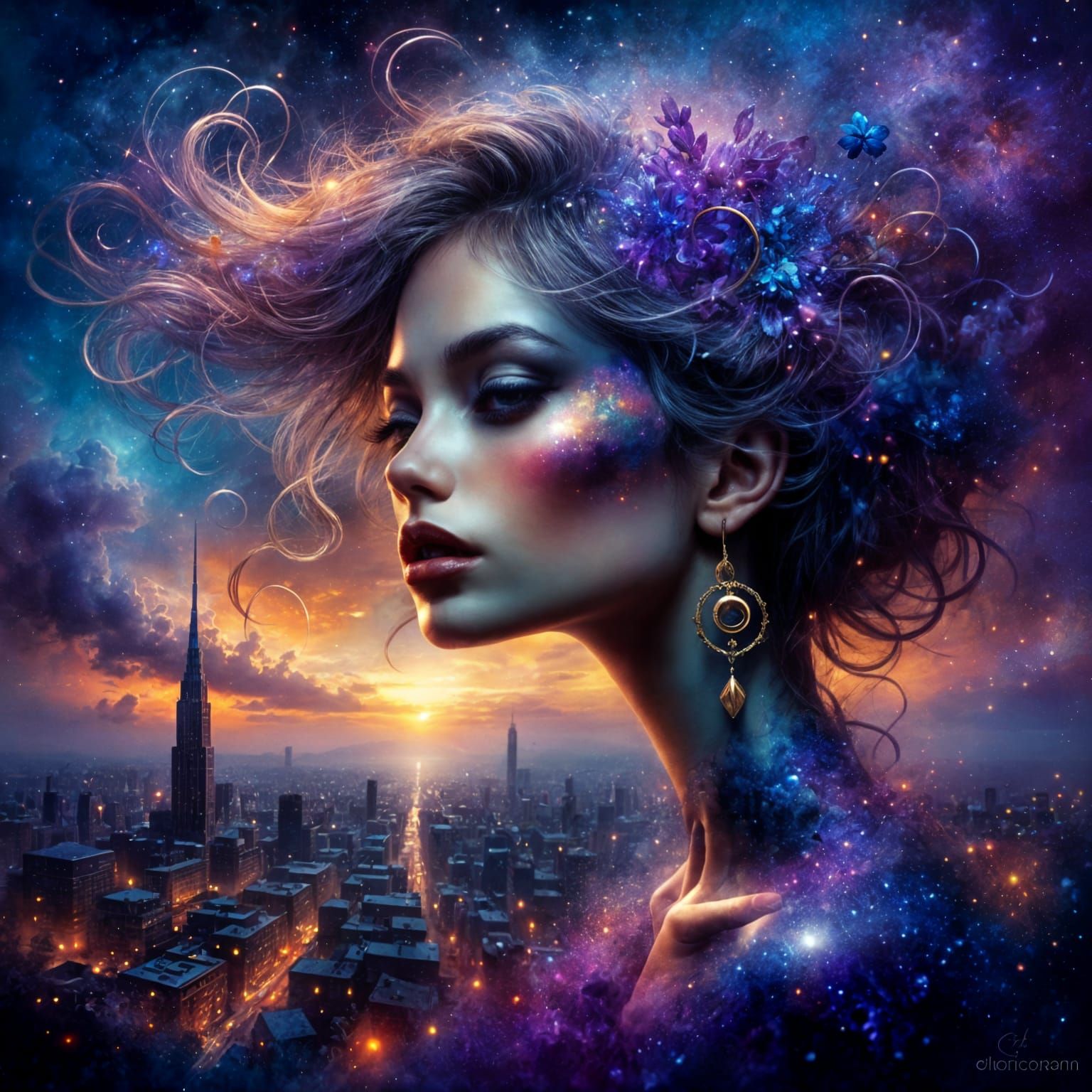 Surreal Dreamscape: A Portrait Between Worlds