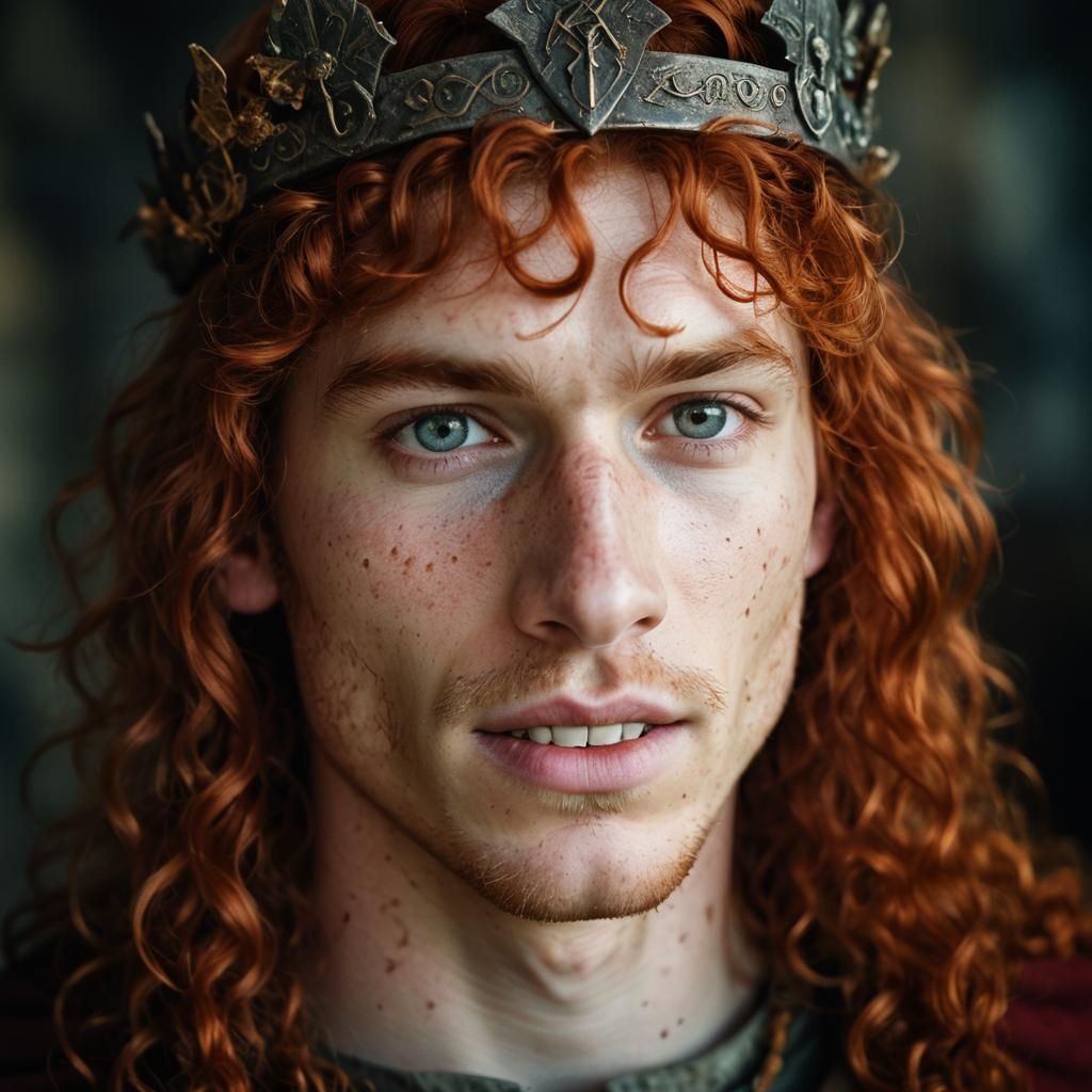 Young Medieval King with Red Hair