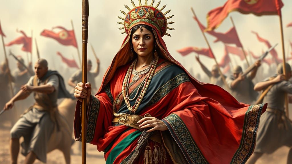 Fierce Algerian Warrior in 19th-Century Romantic Orientalist...