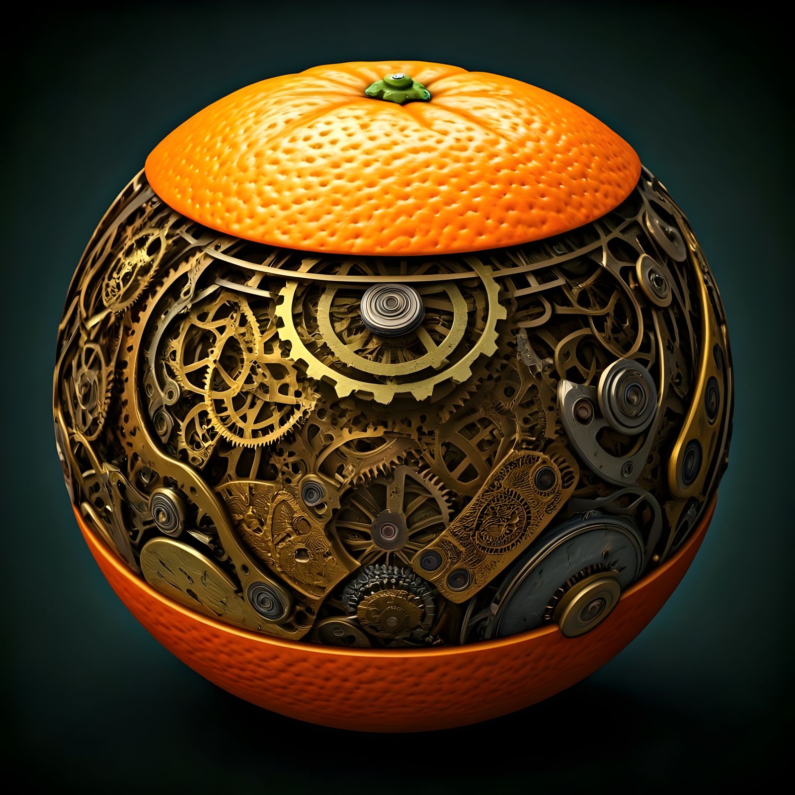 A Clockwork Mechanized Orange in Vintage Style