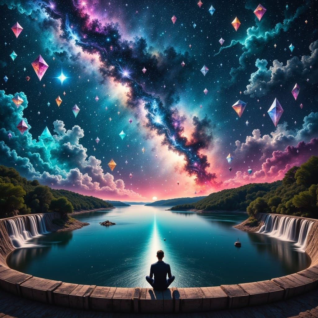 Man Under Diamond Sky in Austin, Digital Art