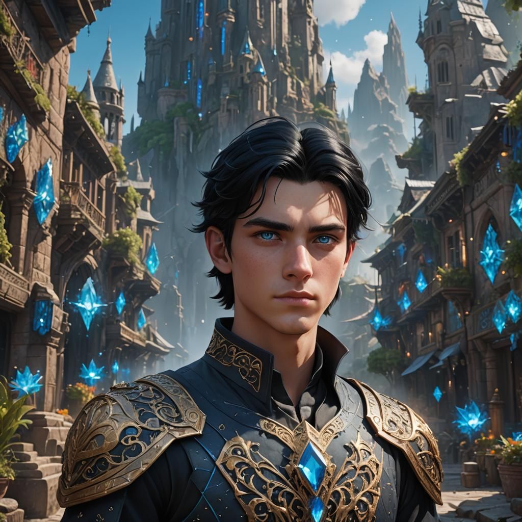 Handsome Teen Boy with Crystal Blue Eyes