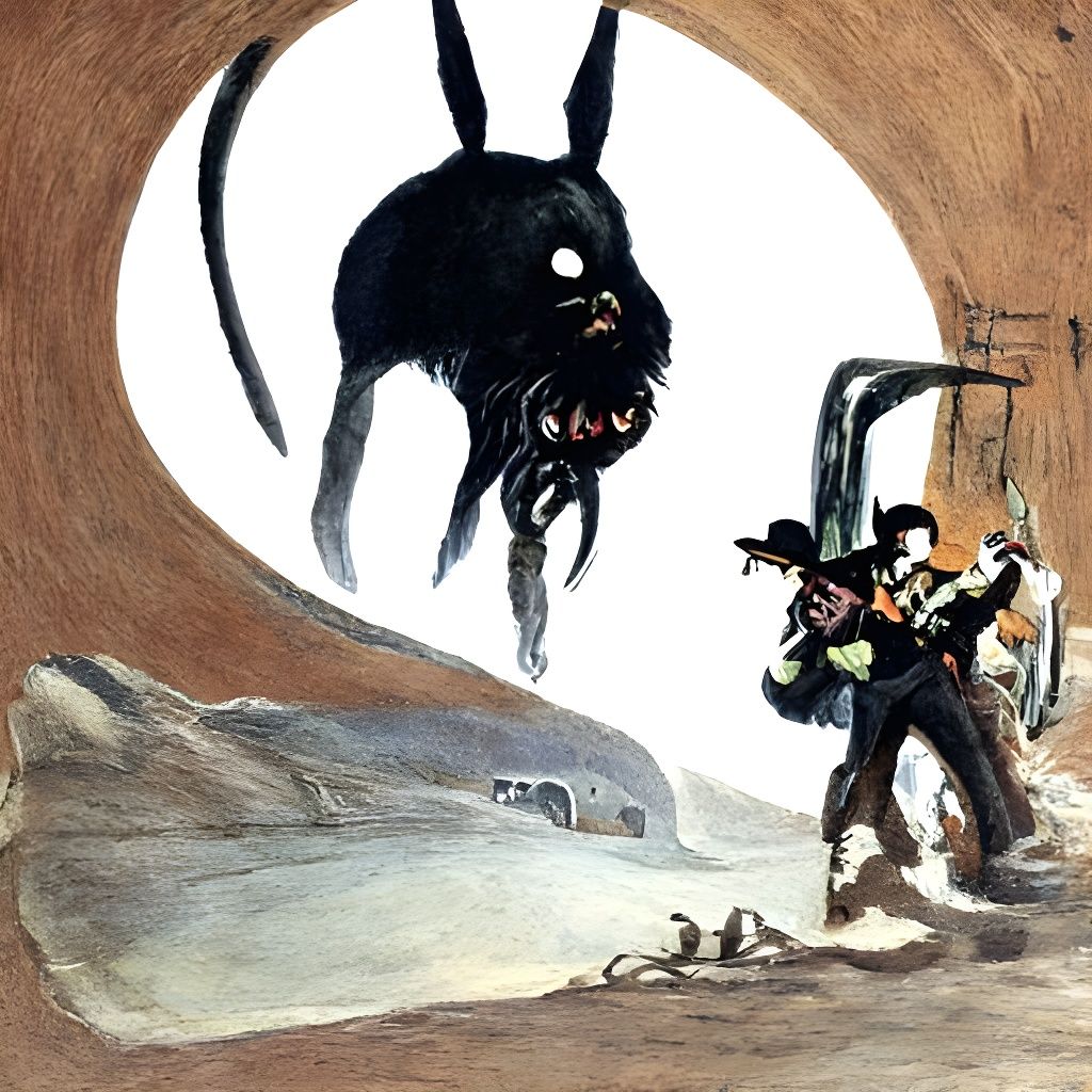 Wild West Saloon Turmoil Caused by Fanged Bunny