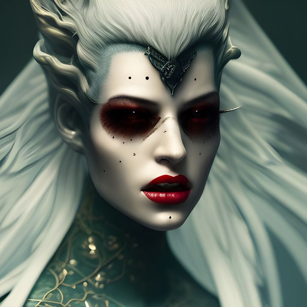 Detailed Vampire Portrait in Dark Fantasy Style