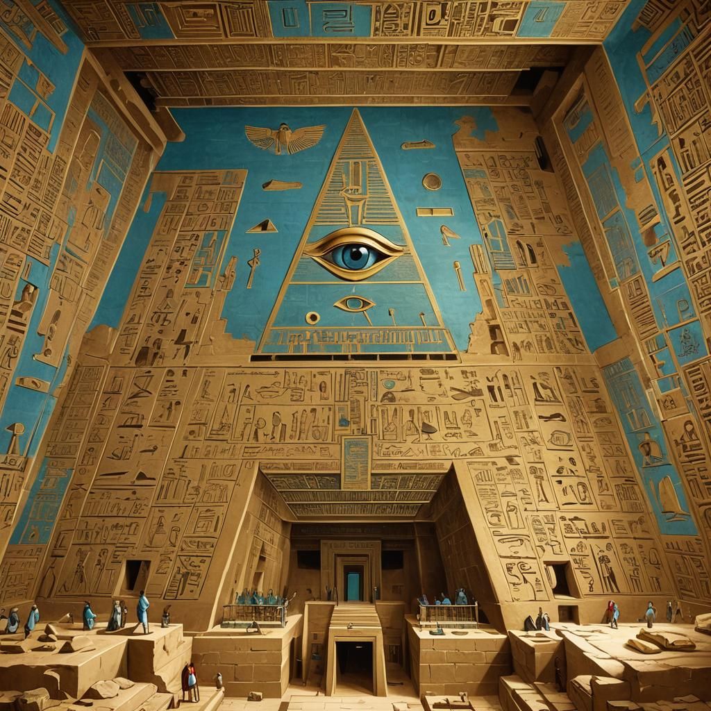 Secret Chamber in Great Pyramid with Hieroglyphs