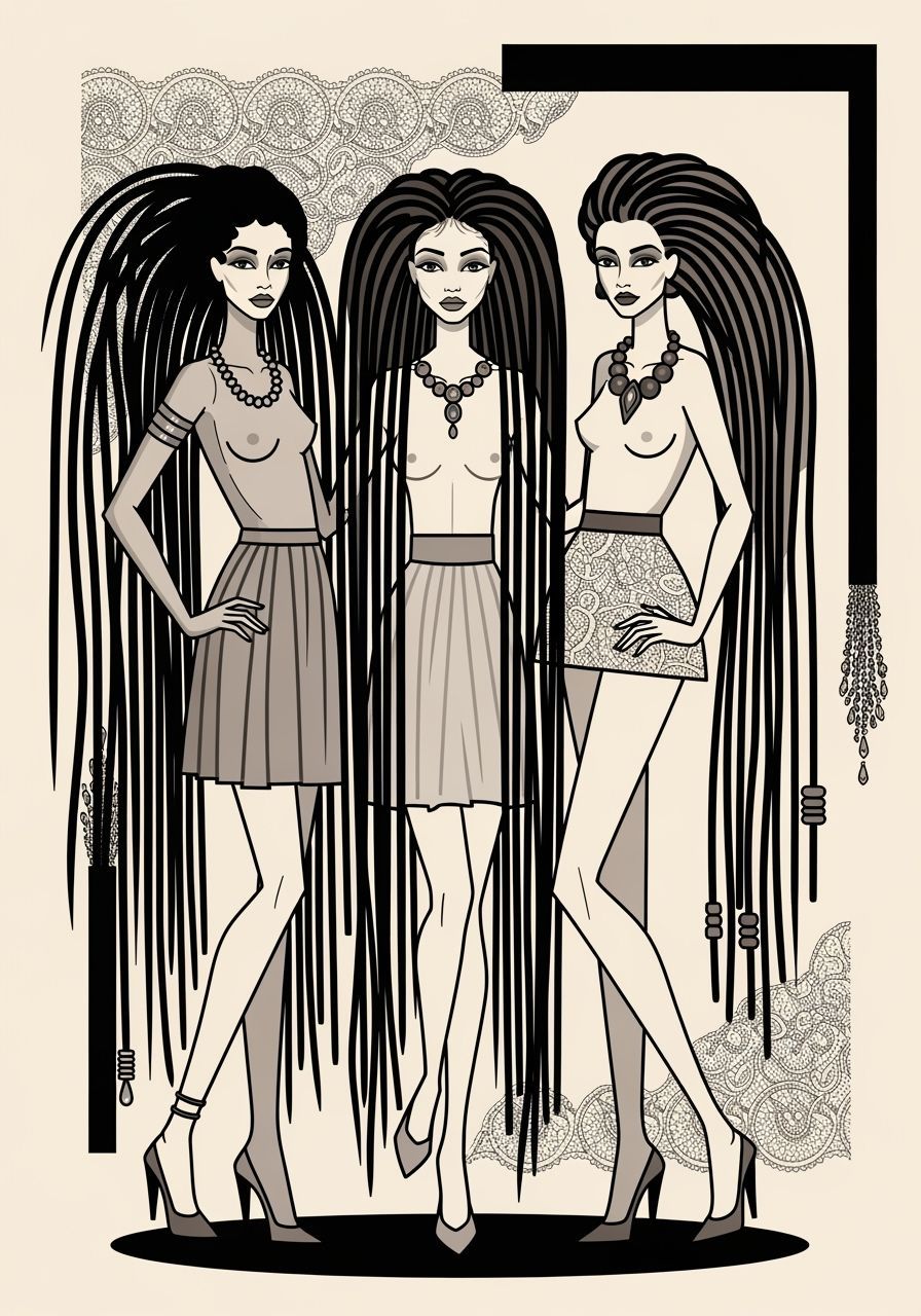 Geometric Rasta Figures in Gothic Fashion Editorial Style