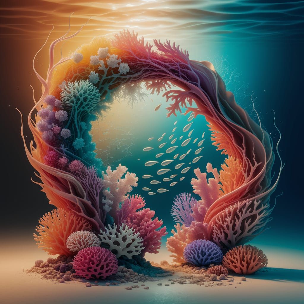 Underwater Paradise in Alcohol Ink Style