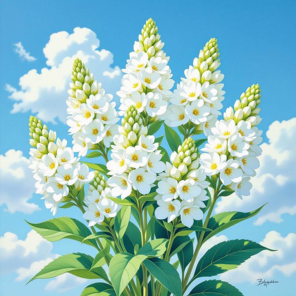 Watercolor Bouquet of Bitterroot Flowers in Bloom