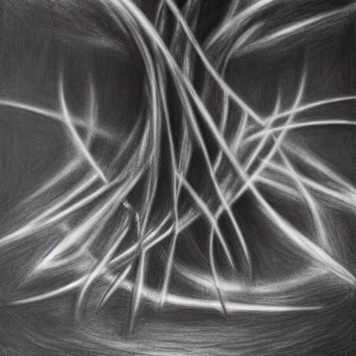 Hyperdetailed Charcoal Drawing of an Exodus