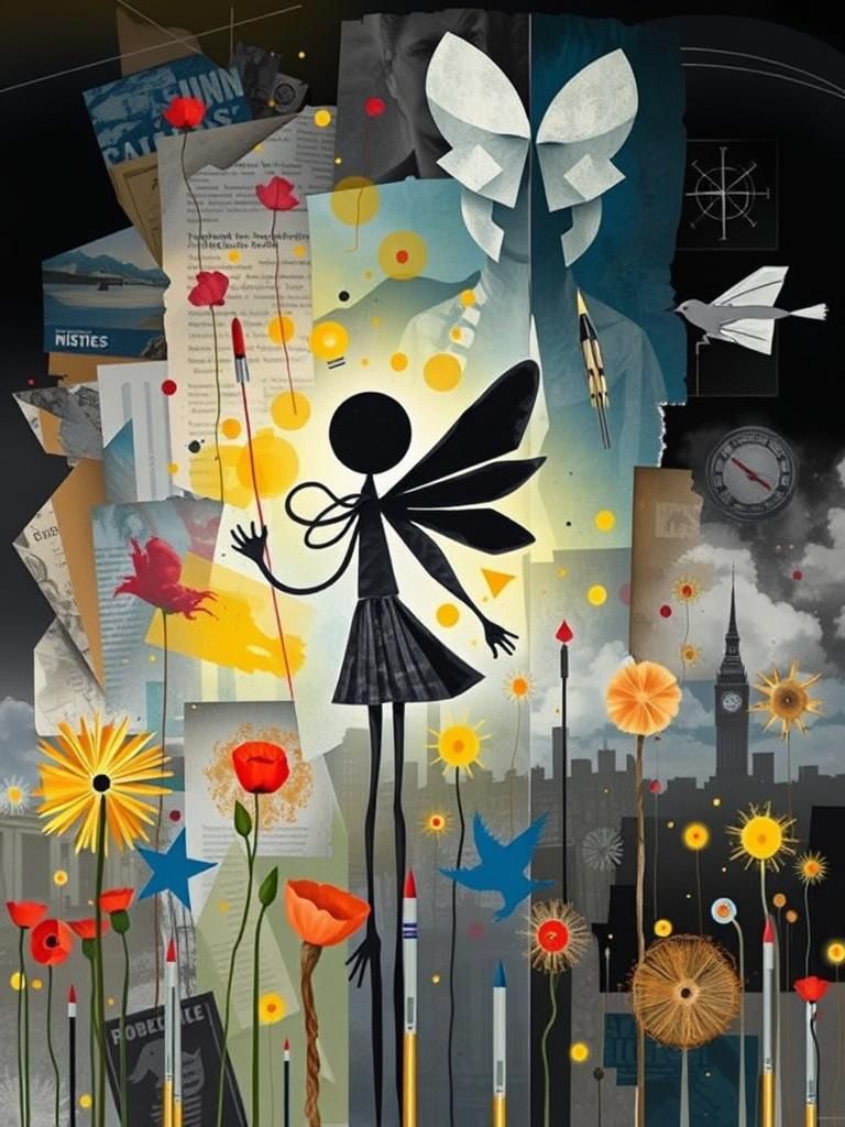 Dramatic Photogram Collage in Dadaist Style