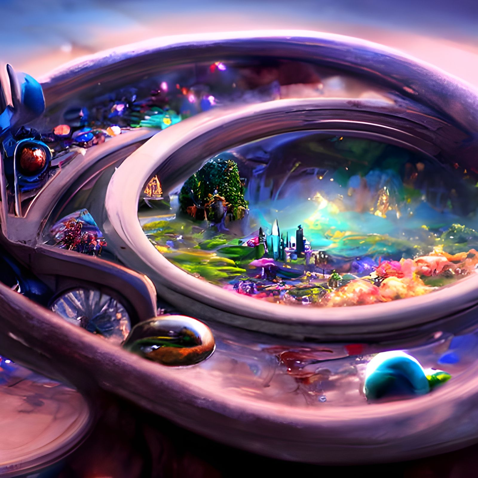 Cosmic Portals to Other Universes in Detailed Matte Painting