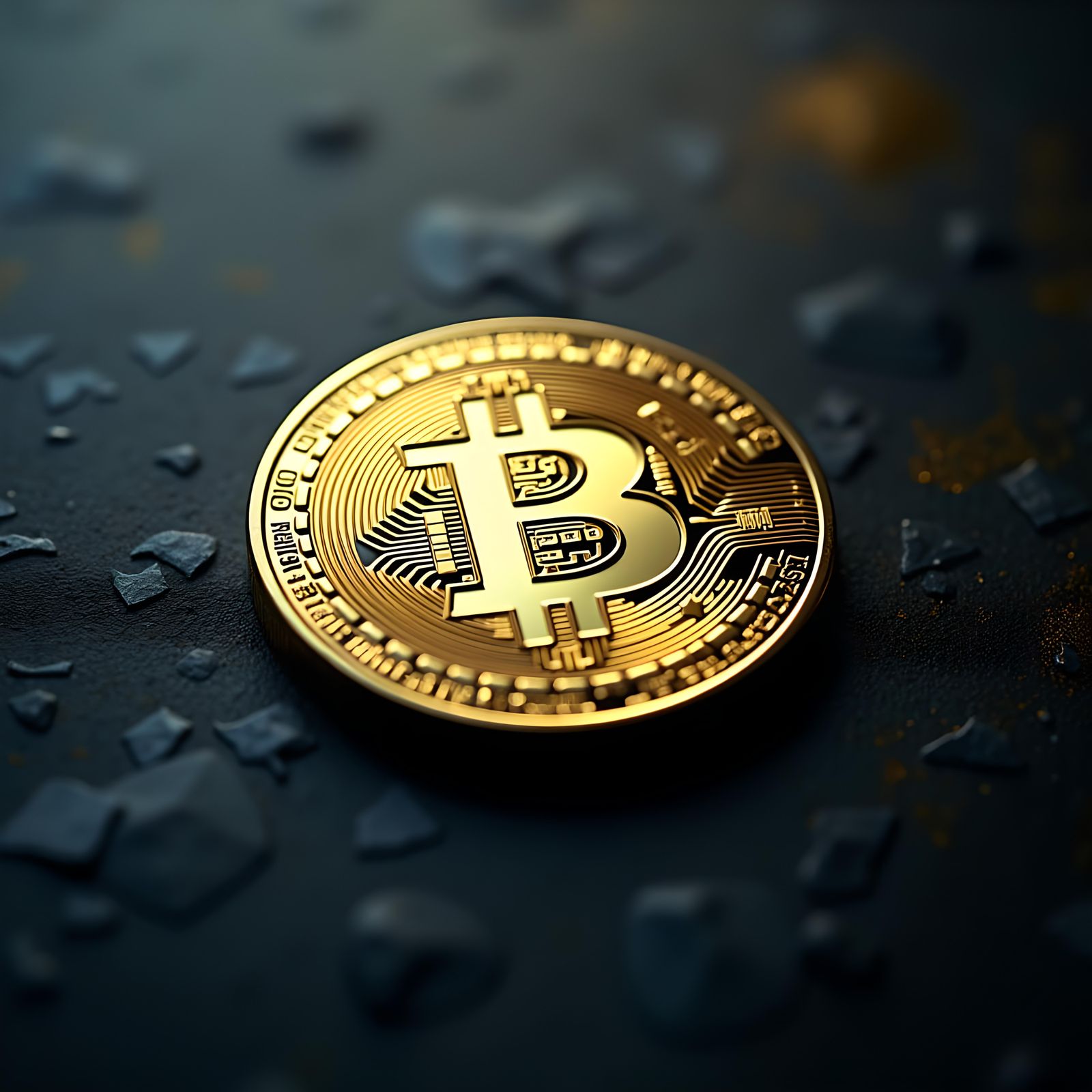 Gold Q Coin: Hyperrealistic Bitcoin Inspired Design