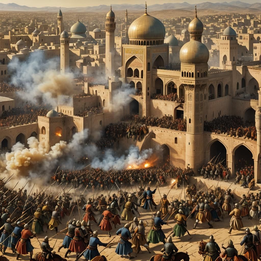 Ottoman-Safavid Clash in Tabriz: Cinematic Battle Scene