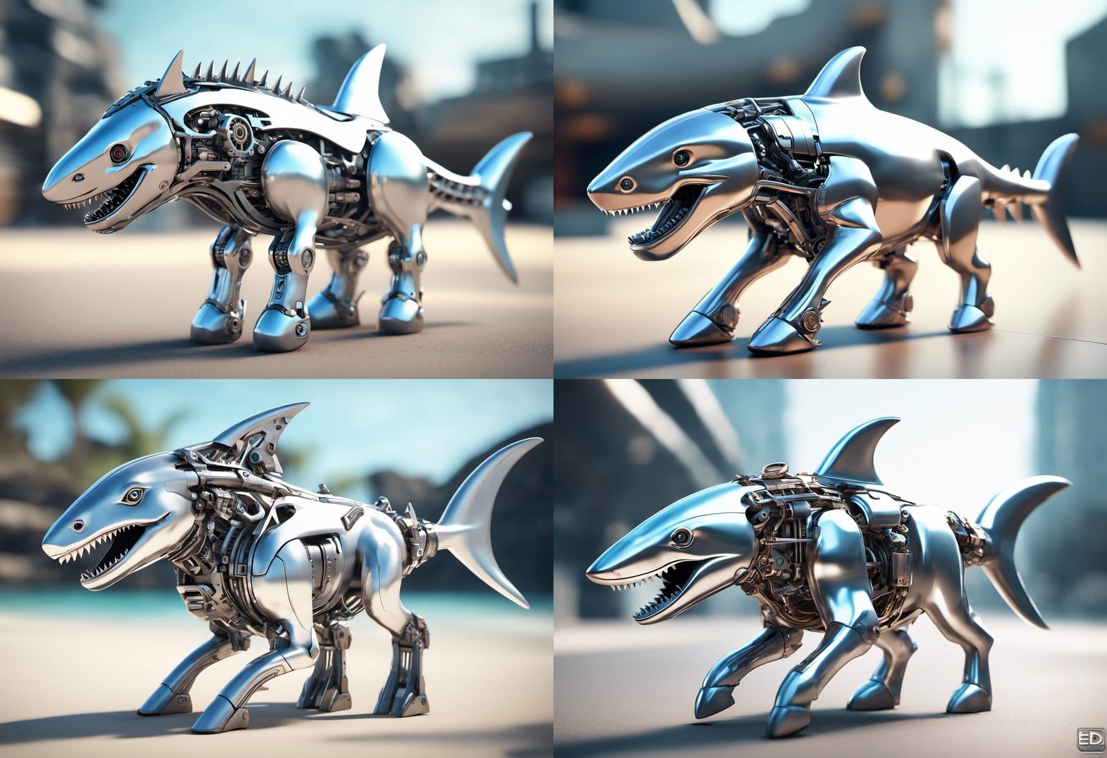 Pony-Shark Hybrid with Intricate Mech Details