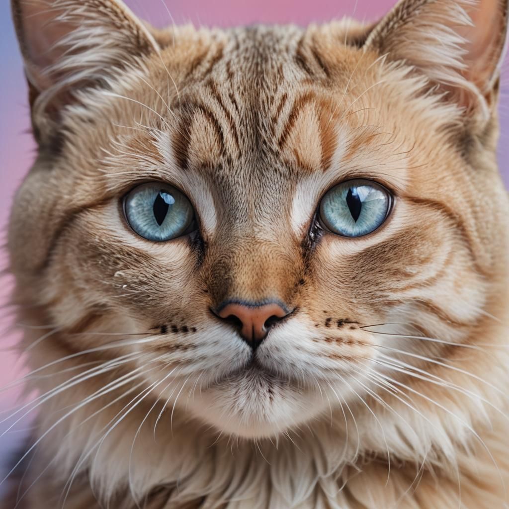 Hyperrealistic Close-Up Portrait of a Sweet Cat