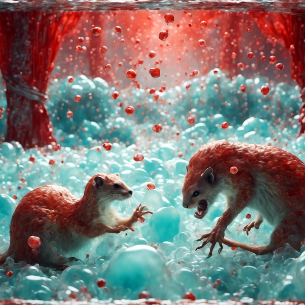 Weasels Wrestling in Jello