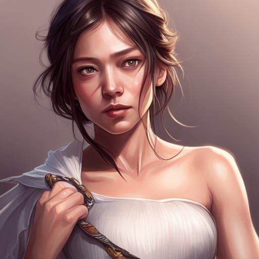 Beautiful Chinese Girl in Short Skirt, 8K Concept Art