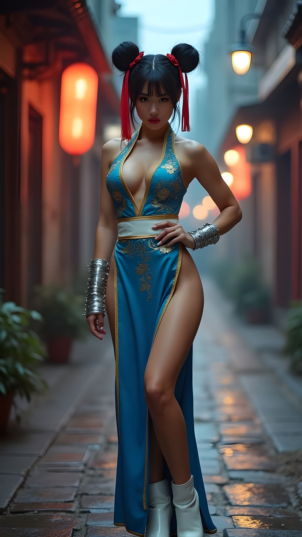 Street Fighter Chun-Li in Misty Alleyway