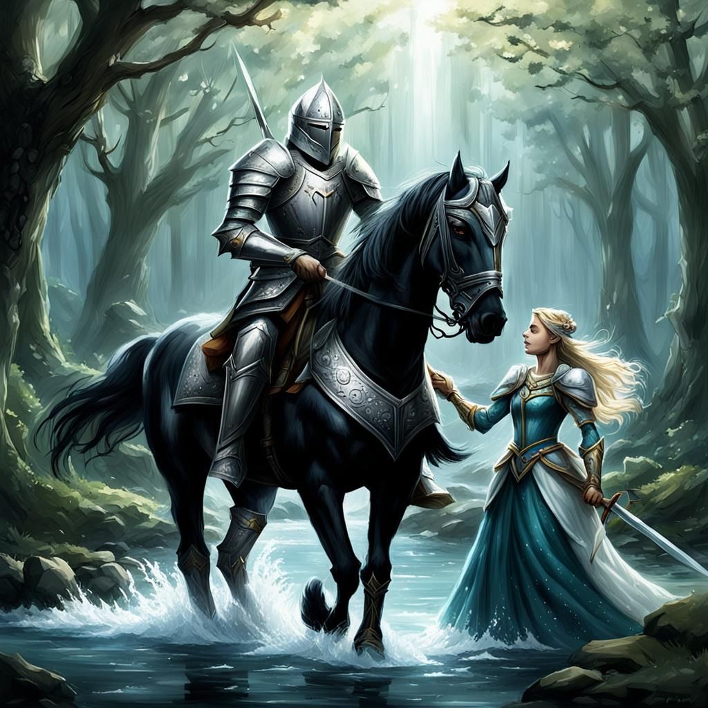 Fantasy Knight Rescues a Princess