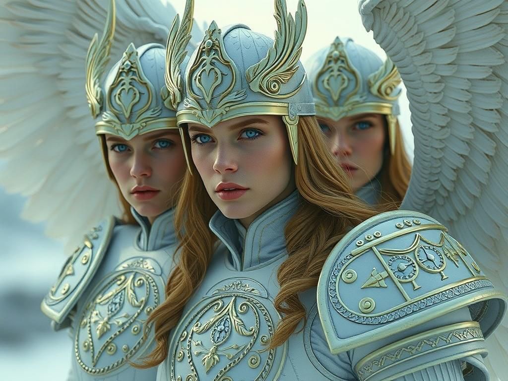 Angelic Nordic Models in Haute Couture, Syd Mead Style