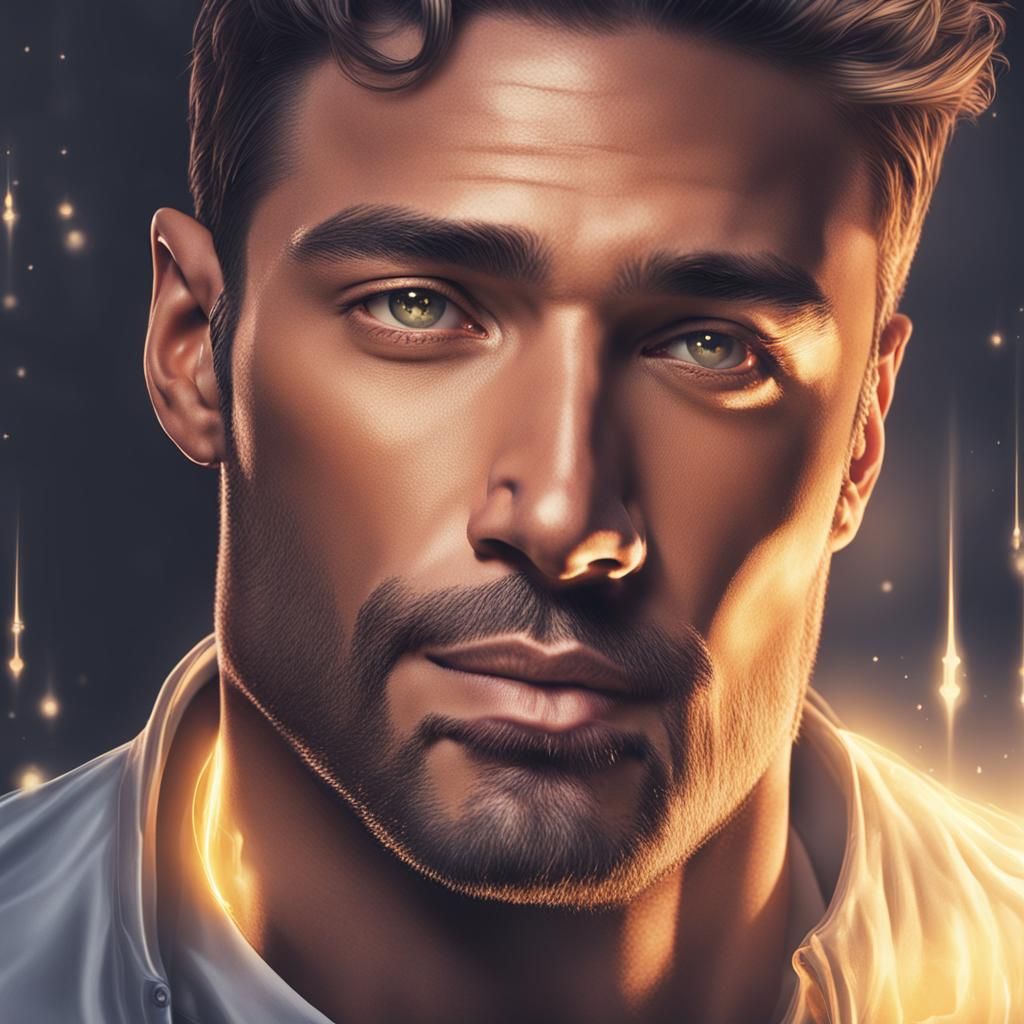 Glowing Handsome Man Portrait
