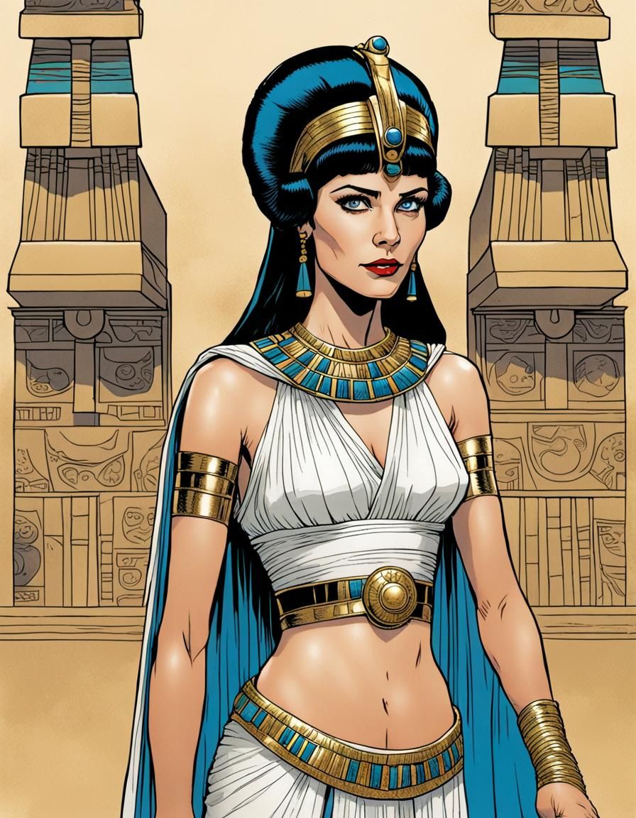 Leia Organa as Cleopatra in Comics Art Style