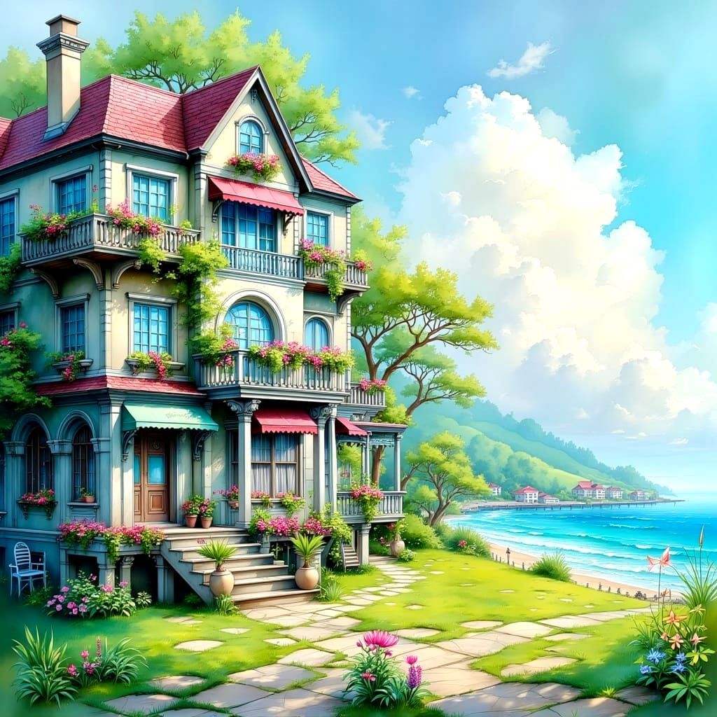 Luxury Apartments Overlook Beach in Vivid Colors