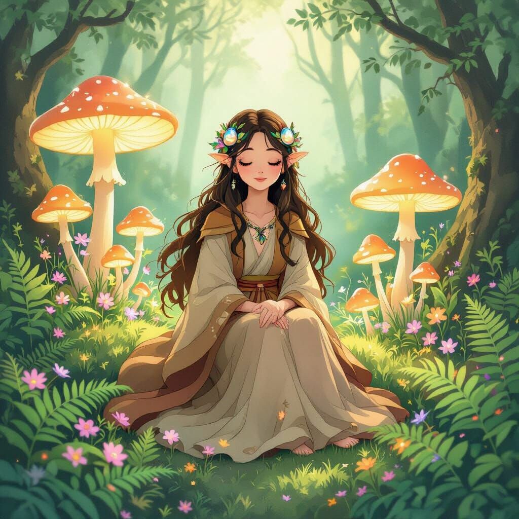 Forest Spirit in Ghibli-Inspired Dreamscape