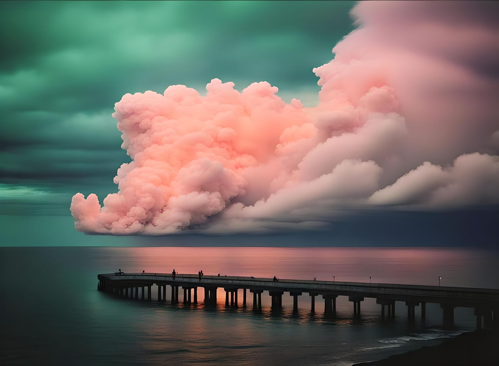 Emotional Seascape Sunset in Soft Pastel Tones