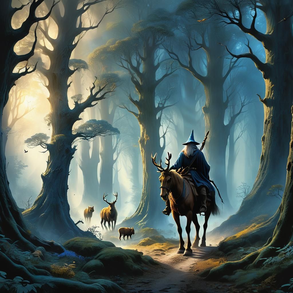 Enchanted Forest: Wizard and Mythical Creatures