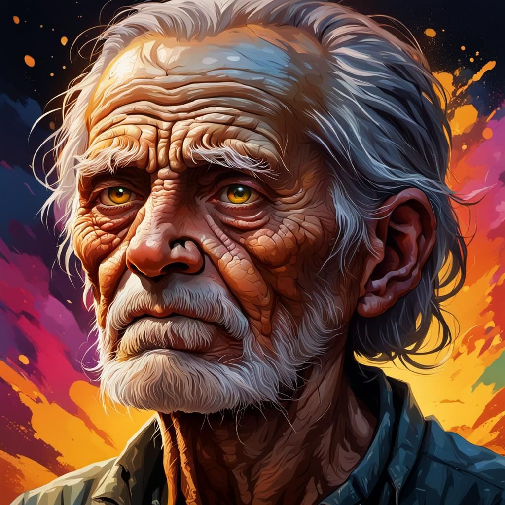 Intricately Detailed Portrait of an Old Man