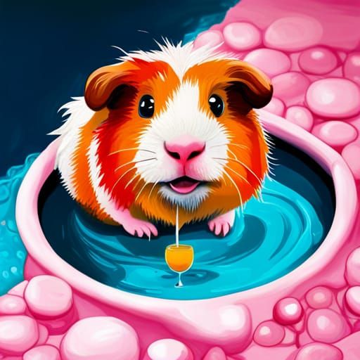 Guinea Pig's Martini Time: Graffiti Art Style