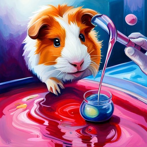 Guinea Pig's Martini Time: Graffiti Art Style