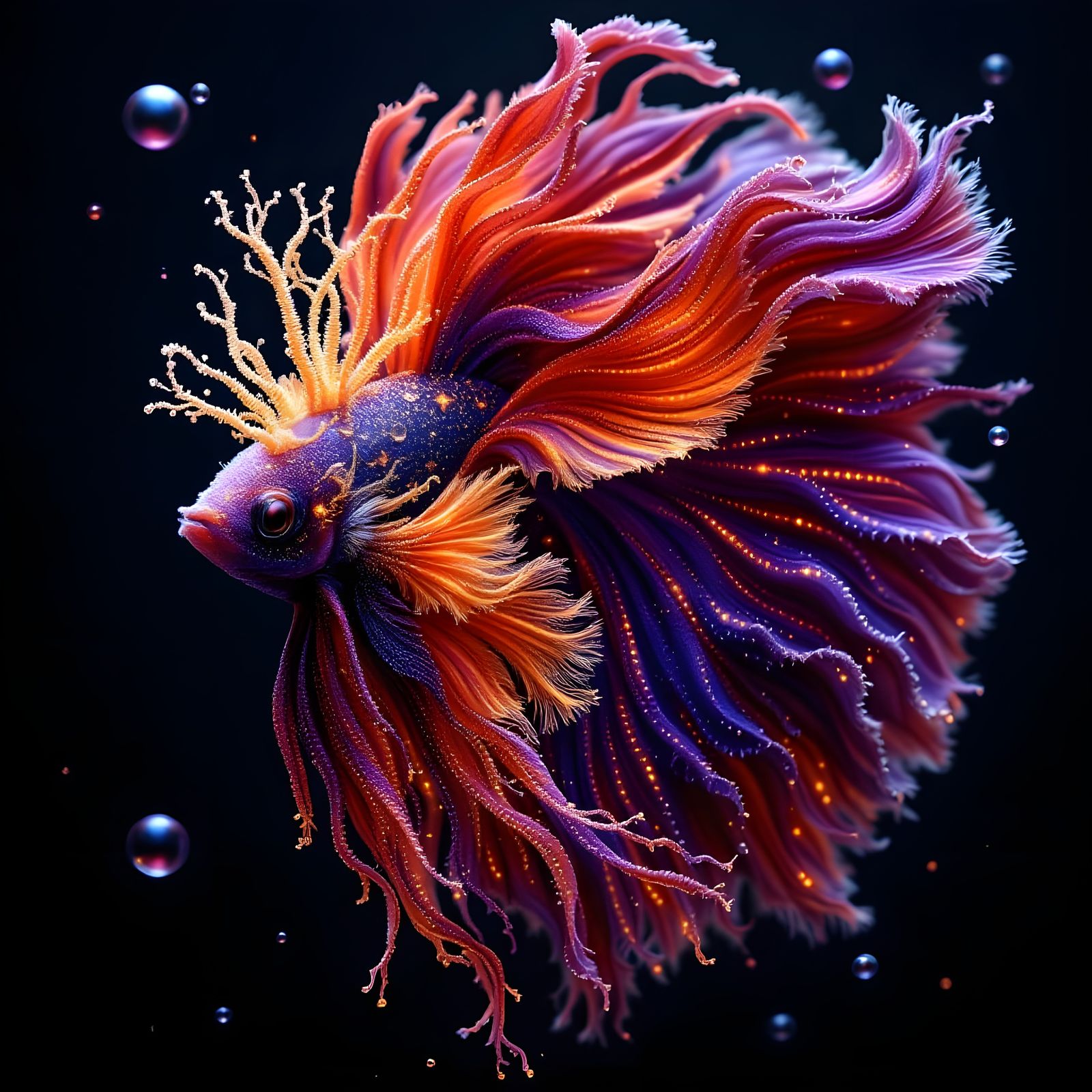 Ethereal Murex Betta in Vibrant Triadic Hues