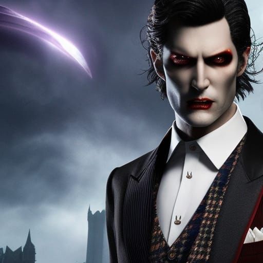 Handsome Gentleman Vampire in Dark Fantasy Style