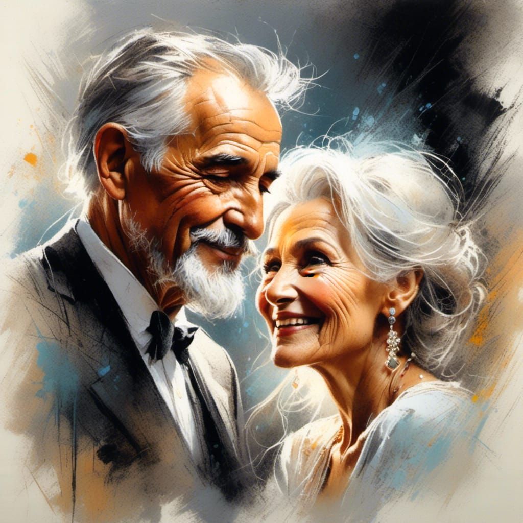 <lora:Chalk Art:1.0> Still in love after all those years