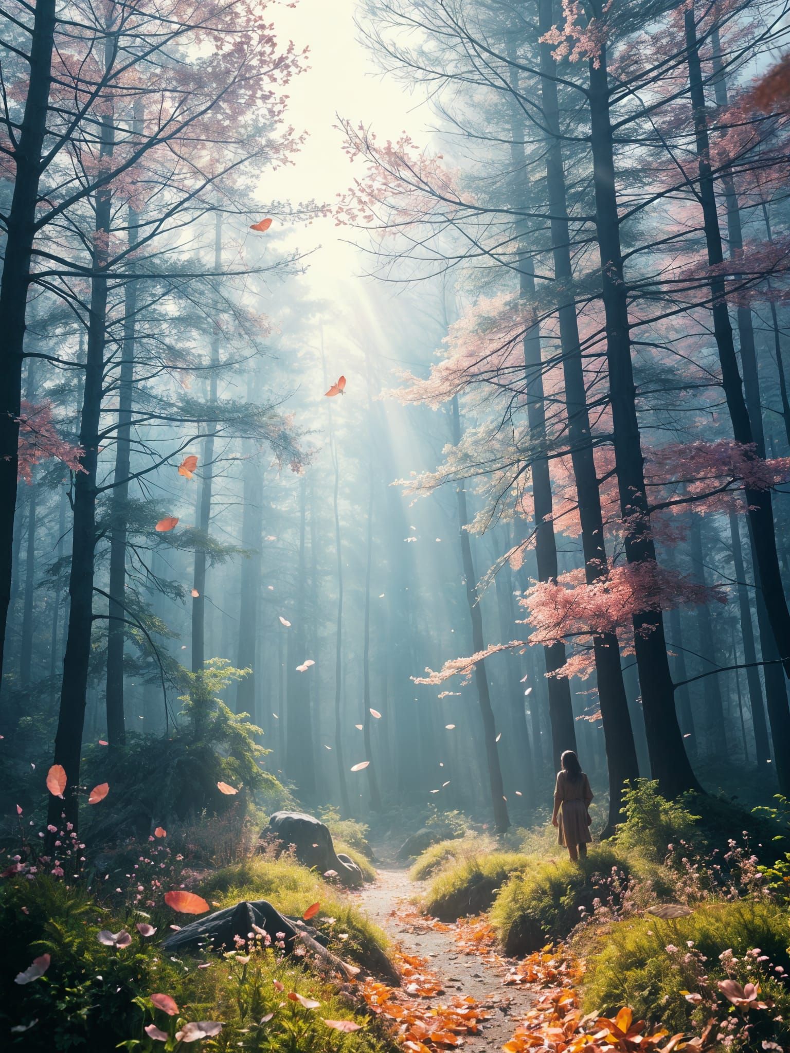 Ethereal Feywild Forest Radiant with Pastel Hues and Sparkli...