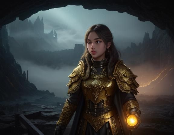Cave Descent to Ancient City in Cinematic Lighting