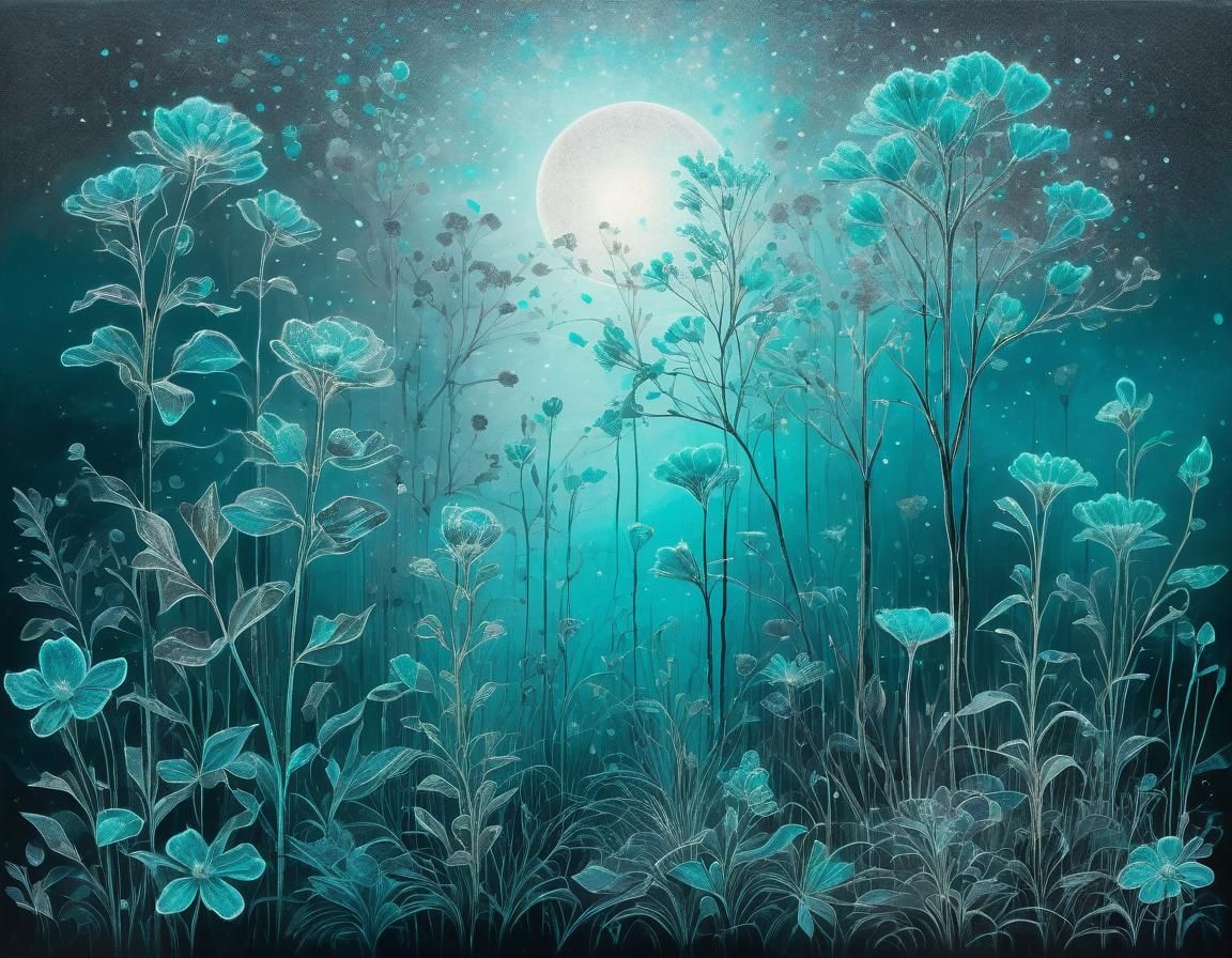 Ethereal Abstract Floral Art in Shining Hues