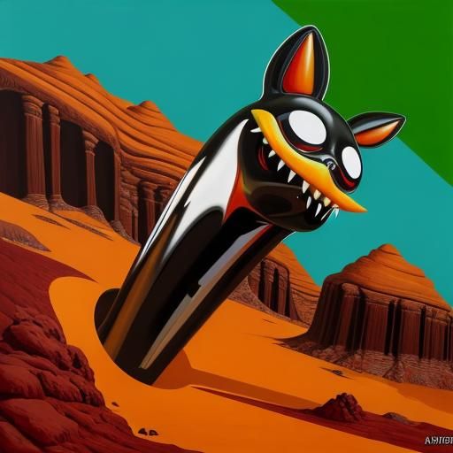 Abstract Surrealism in Matte Oil Painting