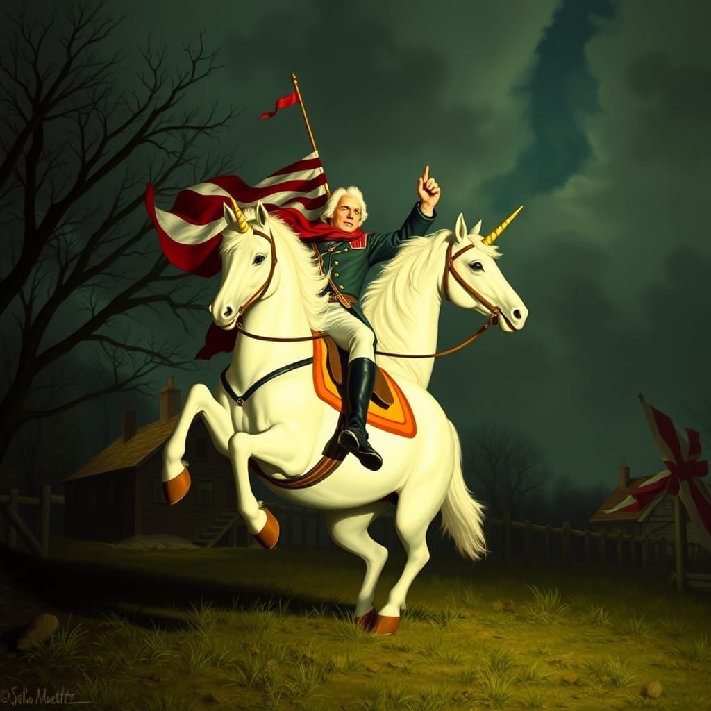 Paul Revere's Midnight Ride on a Unicorn